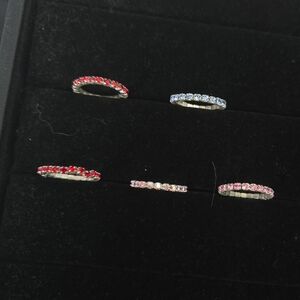 Multi-Color Crystal Stackable Rings – Set of 5